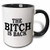 3dRose mug_3554_4"The Bitch Is Back Two Tone black" Mug, 11 oz, Black/White