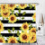 Wencal Sunflower Shower Curtain Black and White Striped Bathroom Decor with Hooks - 72 x 72 Inches