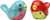 Appletree 1-3/4-Inch Ceramic Red and Blue Love Birds Salt and Pepper
