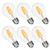 Yueximei Vintage LED Filament Bulb 6W (60W Equivalent), Classic Edison A19/A60 LED Light Bulbs, E26 Medium Base Lamp, 2700K Warm White, 600 Lumens, Non-Dimmable, Pack of 6
