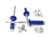 Racer's Speed Shop Chevron Blue 3/16" Rivet Small Head Exploding Banana Peel Aluminum Pop Rivets 50 Pack