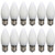 Viribright 25 Watt Replacement, B10, Candelabra LED light bulb, 12 pack, Warm White 2700K, E26 Base, Dimmable, 90+ CRI