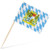 Oktoberfest Cocktail Picks - 200-Pack Disposable Bavarian Flag Cupcake Topper Decoration, Theme Party Bamboo Toothpicks, Blue and White, 2.6 x 1.6 Inches