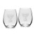 University Glass NCAA Texas Tech Red Raiders Adult Set of 2 - 15 oz Stemless Wine Glass Deep Etched Engraved, One Size, Clear