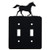Innovative Fabricators, Inc. Running Horse Double Toggle Light Switch Wall Plate (Double Toggle, Black)