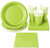 Lime Green Party Supplies, Paper Plates, Cups, and Napkins (Serves 24, 72 Pieces)