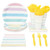 Rainbow Party Supplies, Paper Plates, Napkins, Cups and Plastic Cutlery (Serves 24, 144 Pieces)