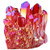mookaitedecor Titanium Coated Natural Rock Crystal Cluster Geode Stone Specimen, Red