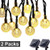 Solar String Lights 50 LED 29.5ft Solar Patio Lights with 8 Modes, Waterproof Crystal Ball String Lights for Patio, Lawn, Party, Wedding, Garden Decorations (Warm White, 2 Pack)