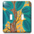 3dRose lsp_18120_2 Turquoise Leaves Toggle Switch