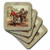 3dRose CST_37406_4 Vintage Red Brown Man with Horses Ceramic Tile Coasters, Set of 8