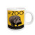 3dRose Visit The Zoo Philadelphia With Large Hippo On Yellow Background Ceramic Mug, 15 oz