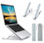 Laptop Stand, Laptop Holder Riser Computer Stand, Aluminum 9-Angles Adjustable Ventilated Cooling Notebook Stand Mount Compatible with MacBook Air Pro, Lenovo, Dell, More 10-15.6 Laptops - Silver