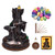 Sunfreem Backflow Incense Burner Waterfall Mountain Tower Incense Holder with 120 Backflow Incense Cones and 30 Incense Sticks for Home Decor Office Yoga Aromatherapy Ornament