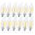 E12 Candelabra LED Bulbs Dimmable 60W Equivalent LED Chandelier Light Bulbs 4.5W Soft White 2700K 550LM B10 Flame Tip Vintage LED Filament Candle Bulb with Decorative Candelabra Base, 12 Packs
