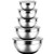REGILLER Stainless Steel Mixing Bowls with Lids (Set of 5), Nesting Bowls Black Non-Slip Silicone Bottoms Great for Mixing, Baking, Prepping