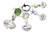 Ganz ER32713 4-Piece Set-Sea Creatures Measuring Spoon, One Size, silver