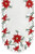 SAINTY H7795-(14x28) Red Poinsettia Oval Table Runner, 14" x 28", Cream
