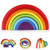 Afunti Wooden Rainbow Stacking Game Learning Toy Geometry Building Blocks Educational Toys for Kids Baby Toddlers (Rainbow)