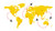 World Travel Flight Map Wall Decal (Light Yellow, 35" (H) X 70" (W))