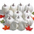 WsCrafts 12Pcs Assorted Sizes Artificial White Pumpkins for Fall Harvest Festival Thanksgiving Halloween Pumpkin Decorating