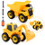 XQW Trucks for 4 Year Old Boys, Set of 2 Take Apart Truck Toys with Drill, Build It Yourself Construction Vehicles for Kids - Dump Truck,Excavator - Great Gift for Boys & Girls Ages