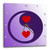 3dRose DPP_40111_1 Yin Yang Hearts- Love- Spirituality- Balance- Purple-Wall Clock, 10 by 10-Inch