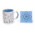The Unemployed Philosophers Guild How to: Yoga Coffee Mug - Learn Yoga Poses While You Drink Your Coffee - Includes a Yoga Mat Coaster and Comes in a Fun Gift Box
