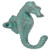 Abbott Collection Cast Iron Seahorse Wall Hook, Light Green