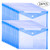 24 Pack Plastic Envelopes Poly Envelopes A5 Size File Envelopes, Clear Document Folders with Label Pocket & Snap Button for School Home Office - Blue