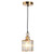 Berliget 1 Pack Modern Adjustable LED Hanging Gold Crystal Pendant Light, Pendant Lighting Fixture for Kitchen Island Dining Room Bedroom Bathroom Bar