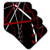 3dRose Red and White Stripes on A Black Background Vector, set of 4 Soft Coasters