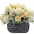 Grunyia Artificial Flowers, 4 Bouquet Fake Peony Silk Hydrangea Camellia Faux Daisy Bouquet Wedding Centerpieces Table Arrangements Decoration (White)