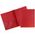 JAM PAPER Plastic 2 Pocket School POP Folders with Metal Prongs Fastener Clasps - Red - 6/Pack