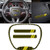 Steering Wheel Emblem Kit Trim Cover for Dodge Challenger Charger Durango RT & Scat Pack 2015~2020 Interior Decoration Accessories (Yellow) (Not Fit SRT Version)