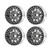 MOHERO Aluminum Alloy 1.9" Beadlock Wheels Rims Hub for RC 1/10 TRX4, Axial SCX10-II, D90 Scale RC Crawler Car (Titanium+Bright Black)