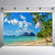 Avezano 5x3ft Summer Beach Backdrop Tropical Hawaii Seaside Palm Tree Background Vinyl Blue Sea Beach Luau Party Backdrops