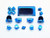 Canamite Thumbsticks Trigger Buttons caps for Playstation 4 PS4 dualshock 4 (Blue)