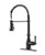 Commercial Kitchen Faucet with Pull Down Sprayer Oil Rubbed Bronze, Solid Brass Single Handle Spring One Hole High Arc Kitchen Sink Faucet, APPASO