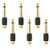 RCA to 1/4 Adapter, RCA Female to TS 6.35mm Mono Male Converter Audio Connector Plug Gold Plated RFAdapter for Mixer, Amp, Subwoofer (6-Pack)