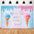 Aperturee 7x5FT Ice Cream Gender Reveal Backdrop He Or She What is The Scoop Baby Shower Party Banner Decoration Supplies Bow Pink or Blue Photography Background Selfie Photobooth Prop Studio