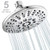 Egretshower High Pressure Shower Head?Fixed Showerhead Rainfall 5 Spray Settings 6 Inch Multi-functional Rotatable Shower Heads Angle Adjustable Replacement for Bathroom - Chrome