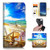 for Samsung S10, 6.1 inch 4G Only, Designed Flip Wallet Phone Case Cover, B31008 Beach Sea Blue Sky 31008