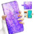 for Samsung Note 9, Galaxy Note 9, Designed Flip Wallet Phone Case Cover, A23193 Purple Lavender 23193