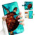 for Samsung A50, Galaxy A50, Designed Flip Wallet Phone Case Cover, A23242 Blue Sea Turtle 23242