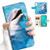 for Samsung A51, 4G Only, Designed Flip Wallet Phone Case Cover, A8204 Blue Sea Dolphin 8204