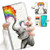 for Samsung A71, 4G Only, Designed Flip Wallet Phone Case Cover, A3957 Elephant Rainbow 3957