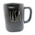 Rae Dunn by Magenta"USA" Matte Black Black Ceramic Coffee Tea Mug in Large Letters LL