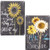 PXIYOU Rustic Sunflower Flower Painting Vintage Tin Sign Country Home Decor for Home, Living Room, Kitchen & Bathroom 2Pcs-8X12Inch