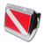 Dive Flag ALL METAL Shiny Chrome Hitch Cover